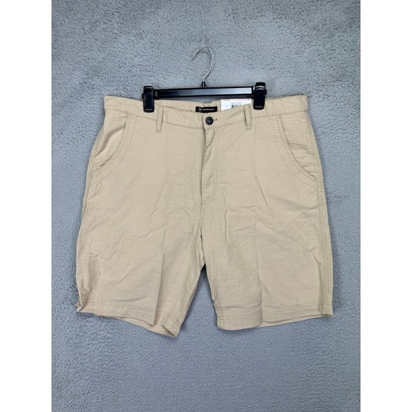INC International Concepts Shorts Mens 40X10 Sand Linen Khakis Regular Fit NEW